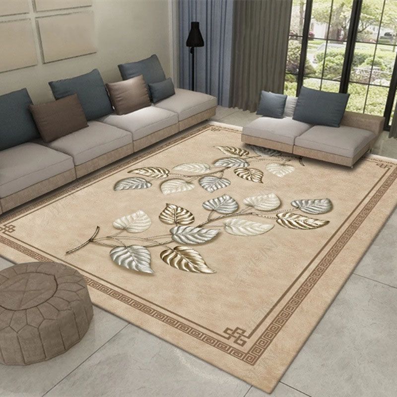 Green Modern Area Carpet Animals Pattern Polyester Area Rug Stain Resistant Rug for Home Decor