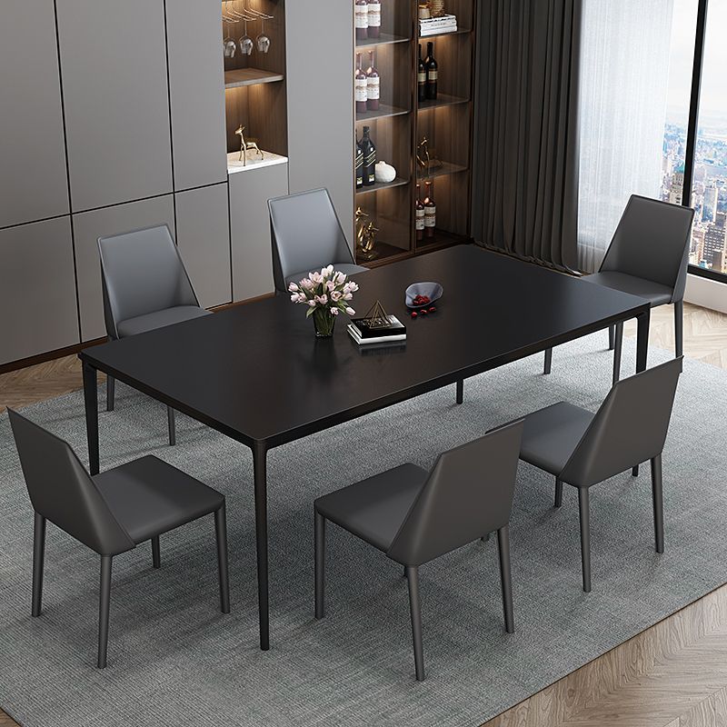 Tavolo da pranzo in pietra sinterizzato in stile moderno 4 gambe base tavolo rettangolo per casa