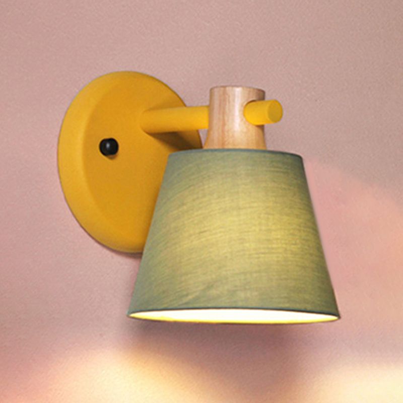 Cone Wall Wall Mount Light Fixture Modern Style Fabric Bedroom Wall Lighting Fixture