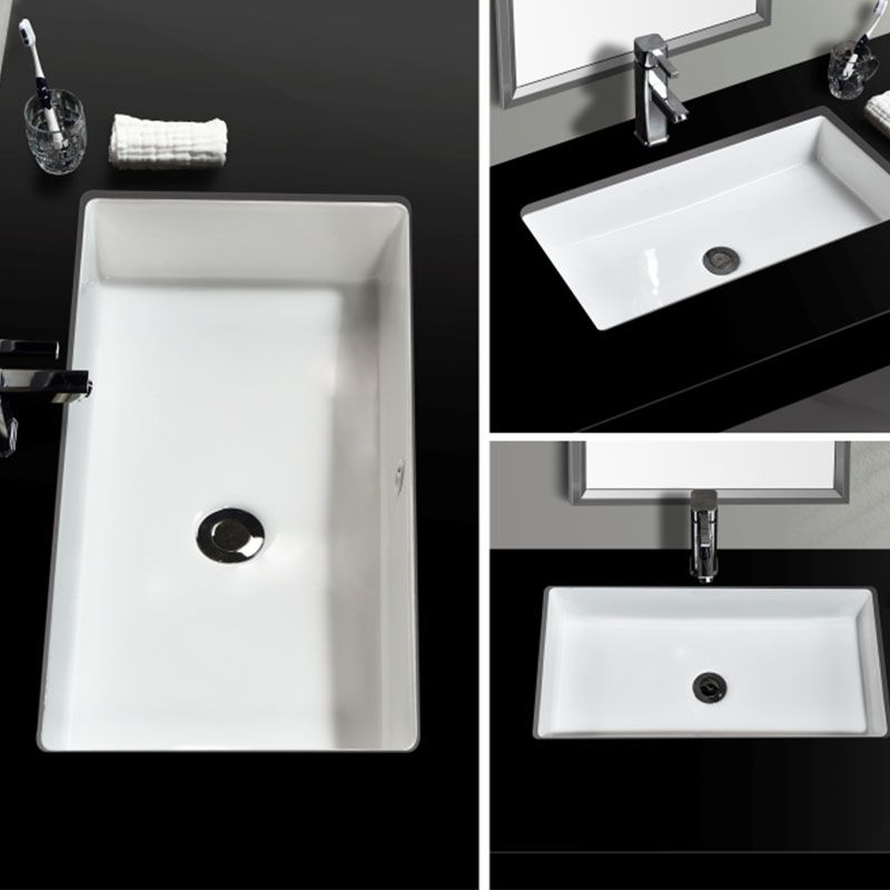 Contemporary Wash Stand Ceramic Metal Undermount Bathroom Sink
