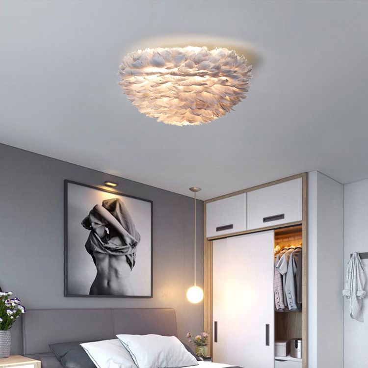 Lampada a sospensione piuma in stile moderno nordico a forma di piuma piuma lampada lampadario appeso per camera da letto