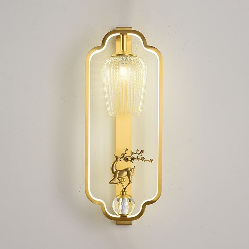 Light Luxury Wall Mount Light Copper Geometry Shape Wall Lamp for Bedroom