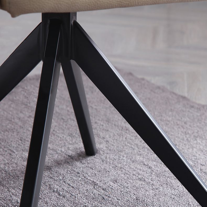 Silla de comedor de metal contemporánea, silla lateral de comedor tapizada para uso doméstico
