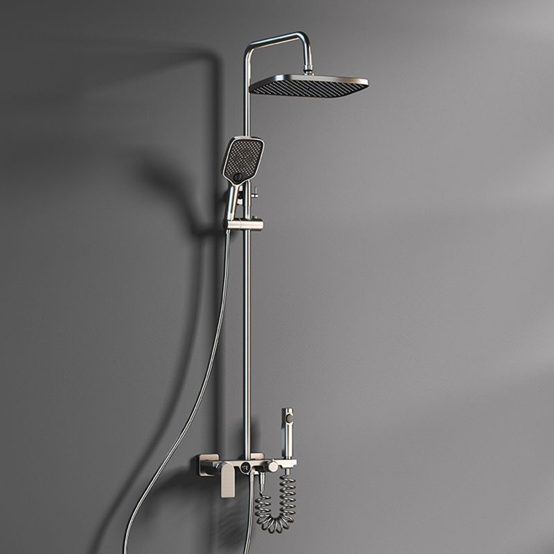 Contemporary Gray Wall Mounted Shower System with Slide Bar Included
