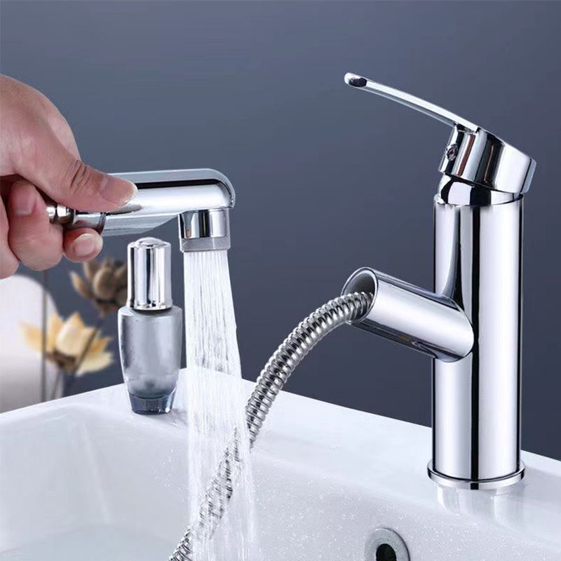 Contemporary Vessel Faucet Pull-out Faucet with One Lever Handle