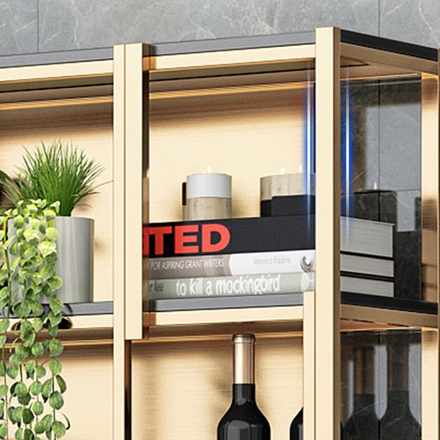 Libreria per scaffali in stile glam a 5 scaffali aperti per ufficio e casa