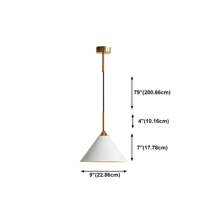 Pendante de style moderne Light Metal 1 lumière suspendue Lumière en blanc pour le chevet