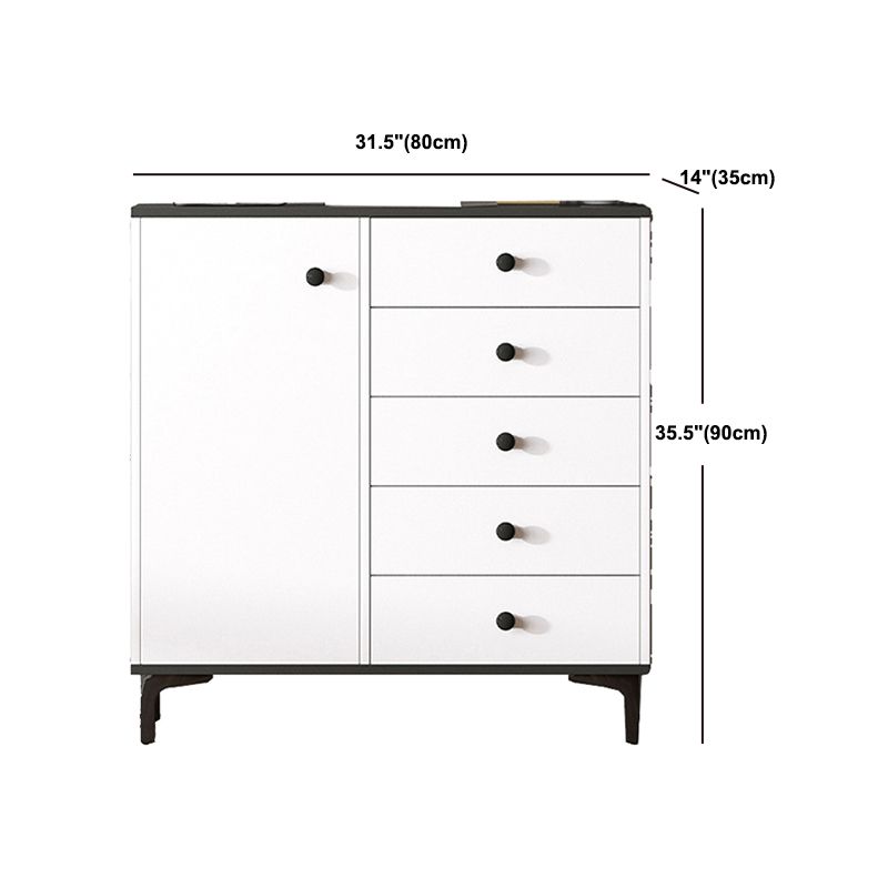 Contemporary 35.43'"Tall Wooden Chest, Rectangle Accent Cabinet with Drawers