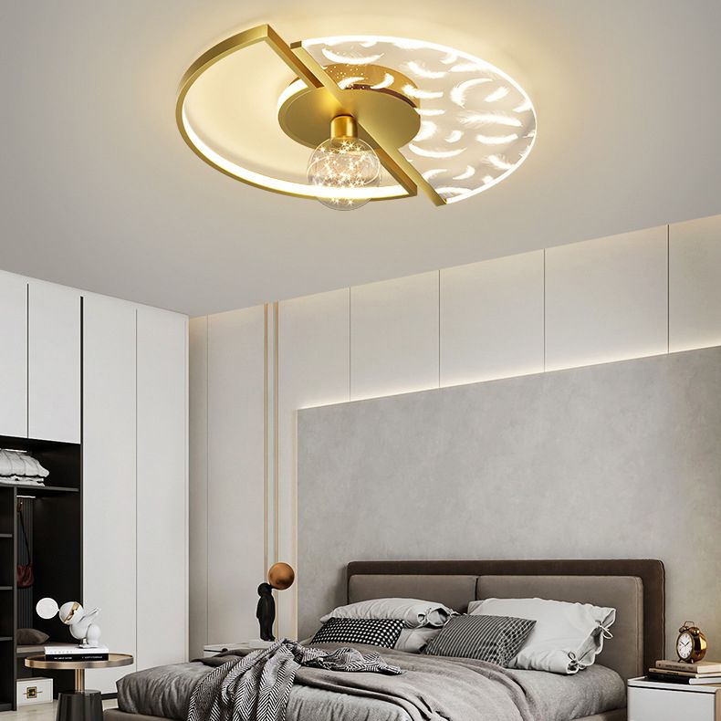 Round Flush Light Fixtures Eenvoud Acryl Plafond Light Fixtures voor Slaapkamer