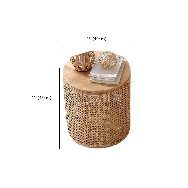 15" Wide Contemporary Corner Table Wood Round Storage Accent Side Table