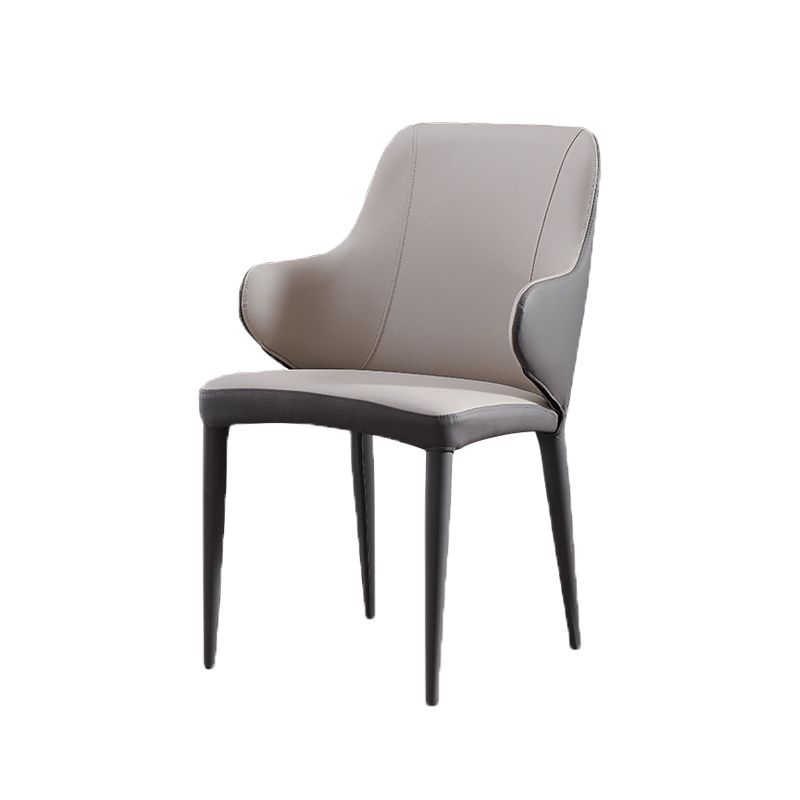 Contemporary Metal Dining Chair Upholstered Arm Chair for Restaurant Use