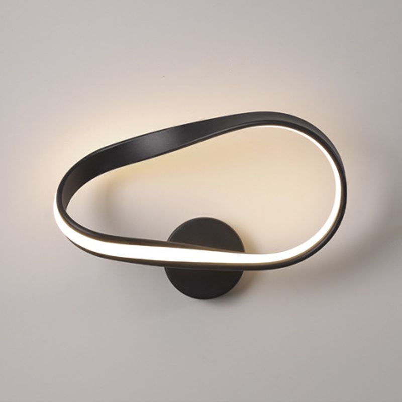 Modern Unique Shape Wall Light Fixture Wall Mounted Lighting in Black for Bedroom