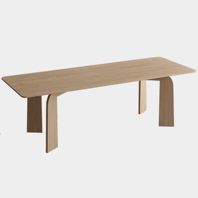 Solid Wood Contemporary Dining Table Rectangular Dining Table with 4 Legs