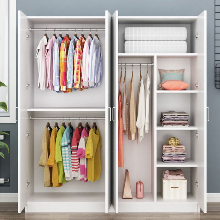 Contemporary Style Wood Wardrobe Soft Close Door Wardrobe Closet for Bedroom