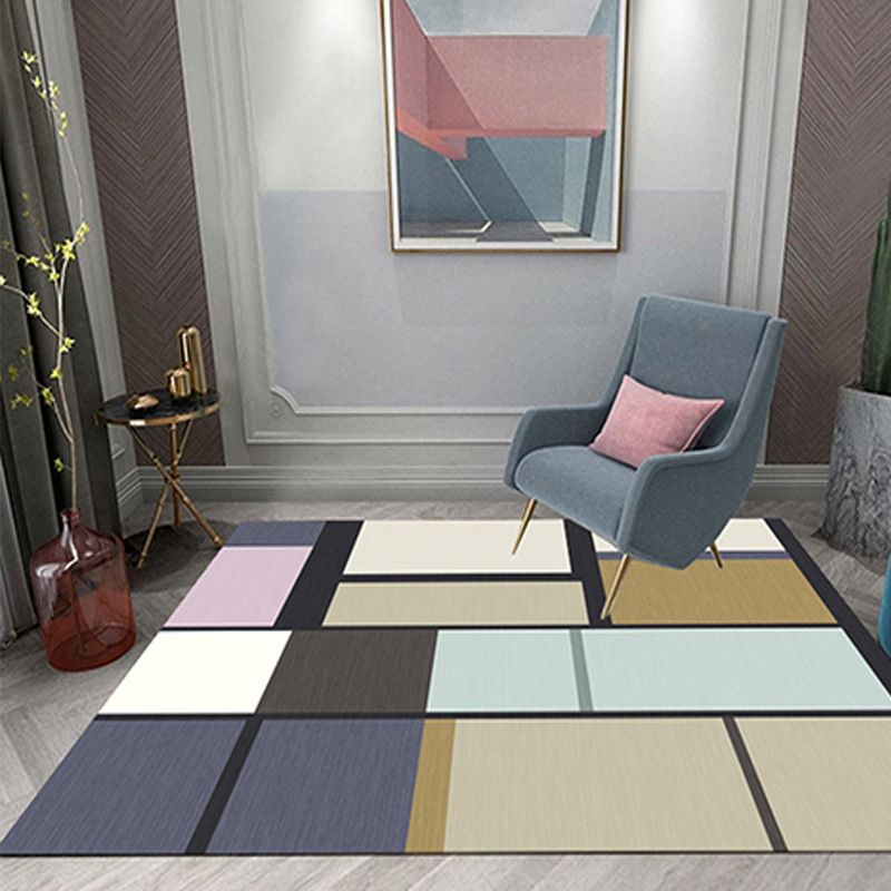 Green Line Carpet Polyester Modern Carpet Stain Resistant Carpet for Living Room