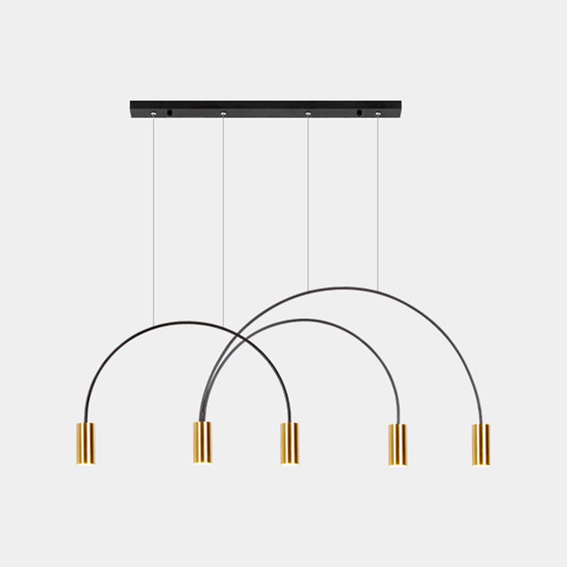 Aluminum 2 / 3 / 4 / 5 - Light Ceiling Light- Black / Gold Linear Kitchen Island Fixture