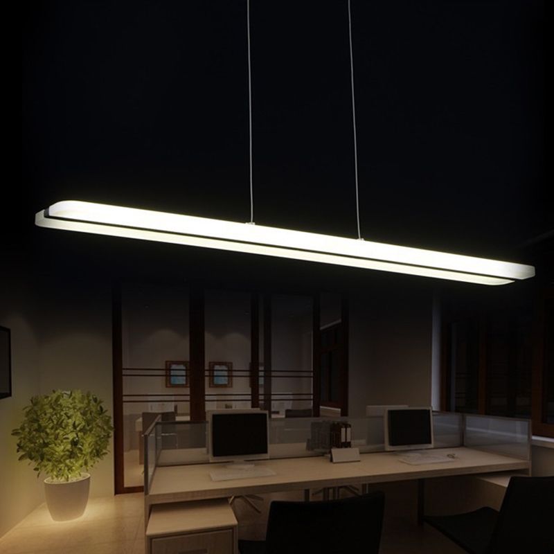 Modern Minimalist LED Island Pendant Lighting White Long Acrylic Island Ceiling Light for Living Room