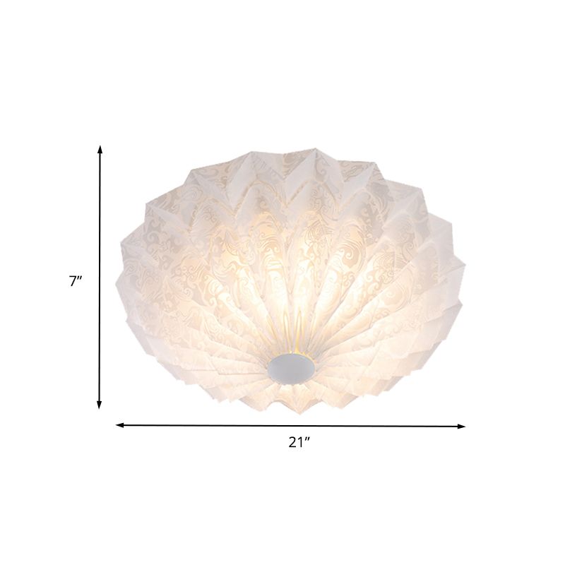 White Finish Dome Flush Mounted Light Modernist 1-Light Acrylic Flush Lamp Fixture