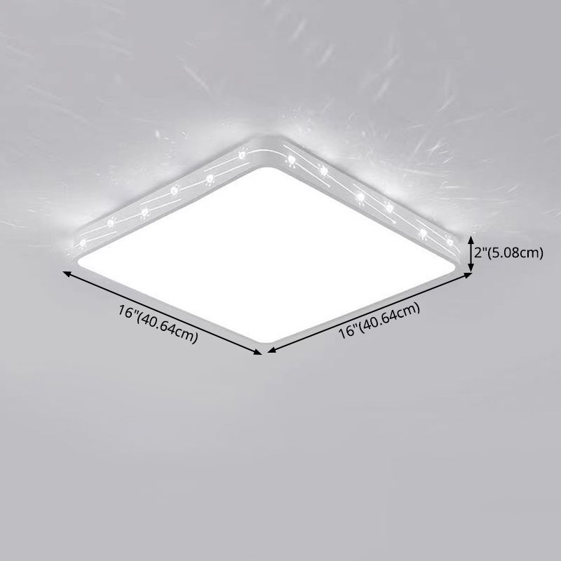 Plafoniera da incasso a soffitto a led quadrata a 1 luce in metallo stile moderno colore bianco