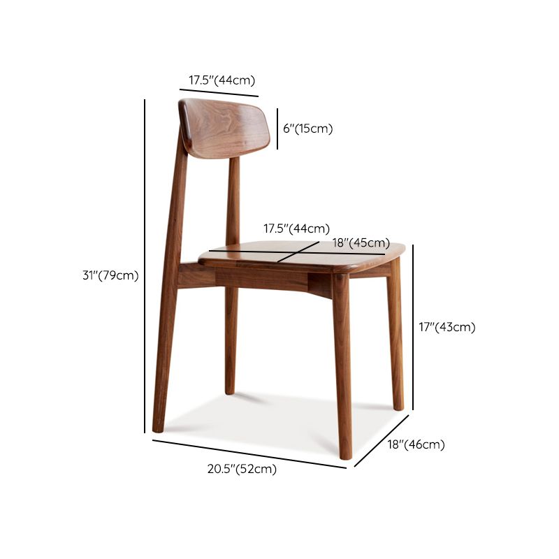 Indoor Contemporary Solid Wood Open Back Armless Dining Side Chair