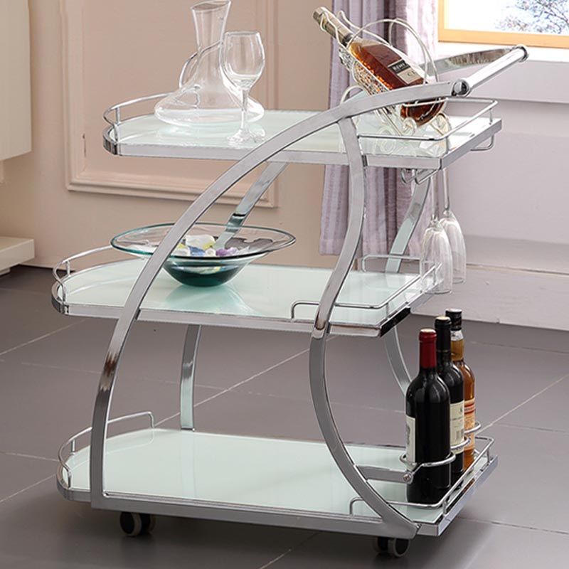 32.68" High Modern Prep Table Rolling Metal Prep Table for Home
