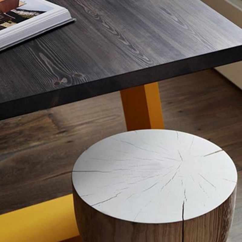Rectangle Luxury Style Dining Table Solid Wood Fixed Table for Restaurant