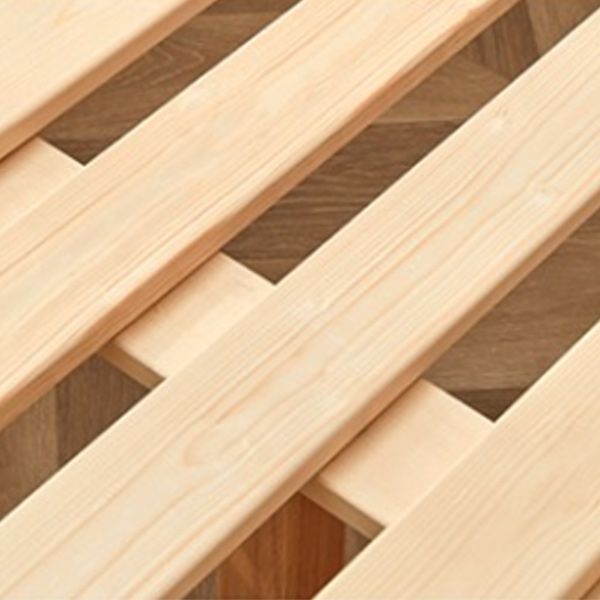 Solid Wood Platform Bed Scandinavian Low Profile Bed Frame in Brown