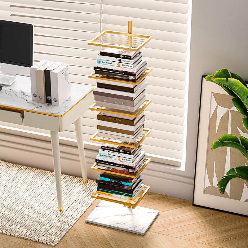 Etagere Metal Bookshelf Contemporary Open Back Bookcase with Shelves