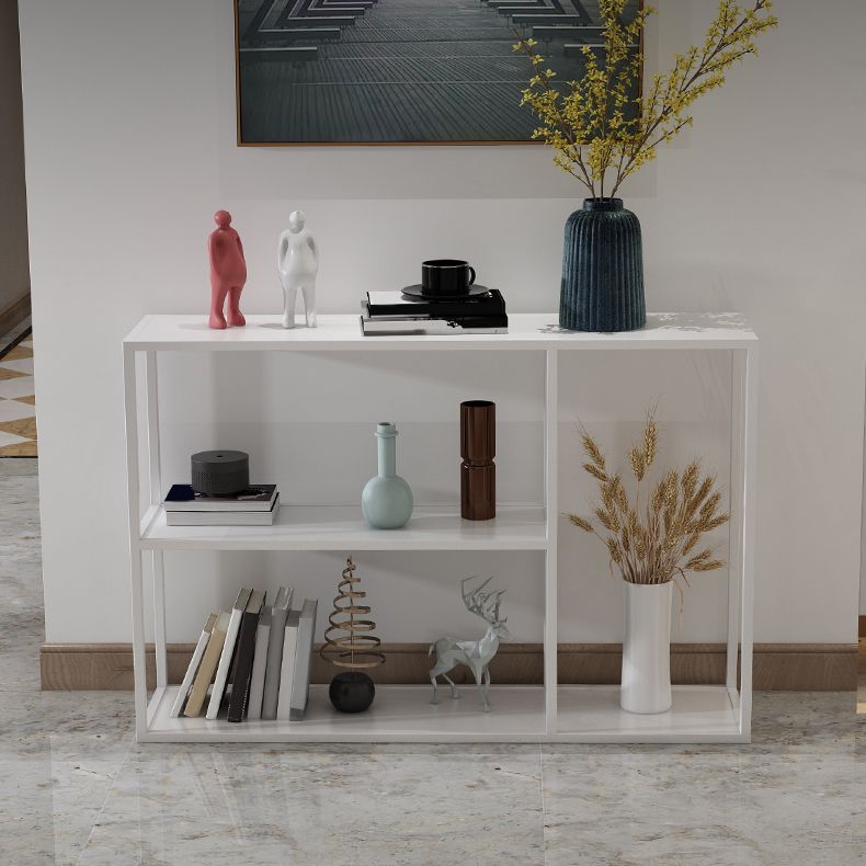 Modern Rectangle Console Accent Table Antique Finish Console Sofa Table in Metal