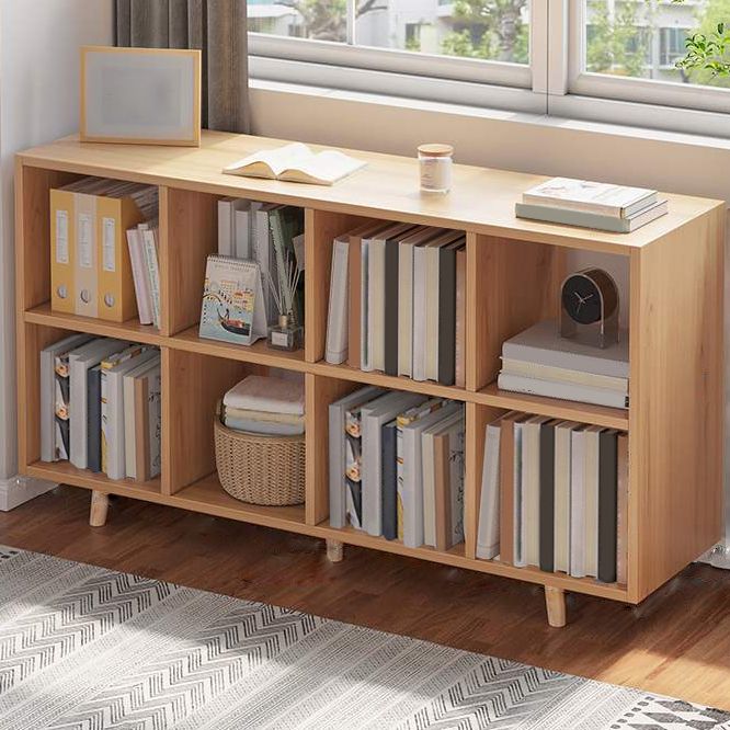 Modern Standard Wooden Bookcase Closed Back Bookshelf for Balcony and Living Room