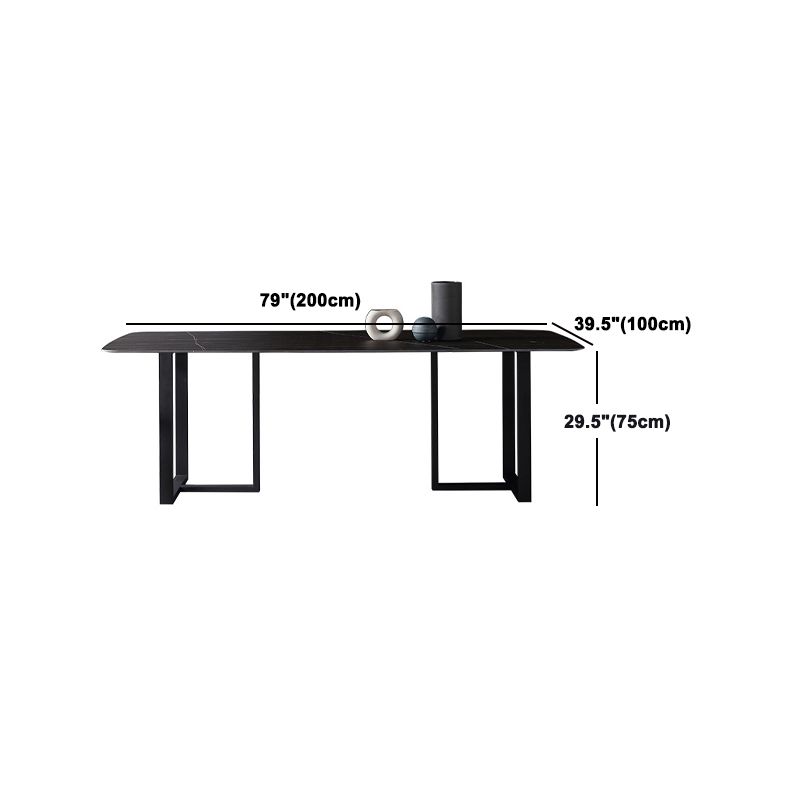 Black Double Pedestal Dinette Set 1/4/5 Pieces Indoor Designer Dining Table Set