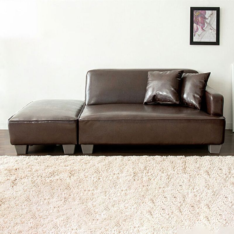 Square Arm Sectionals Contemporary 43.3" L Loveseat with Footrest