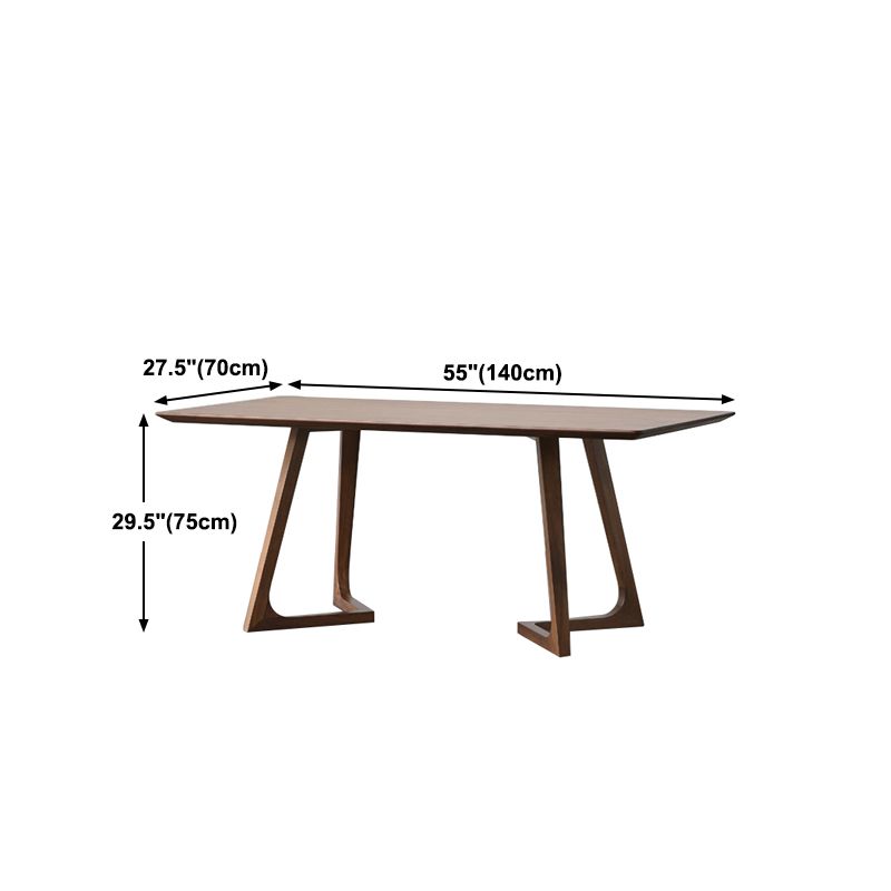 Modern Rectangle Solid Wood Table Standard Height Dining Table for Living Room