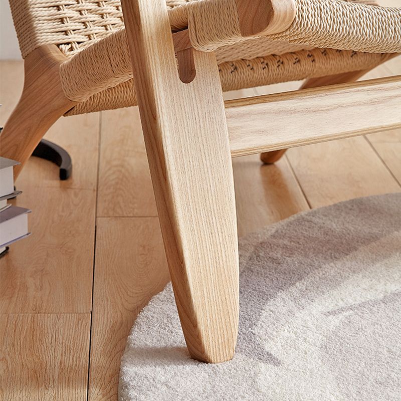 Scandinavian Wood Accent Armchair Solid Wood Frame Accent Armchair