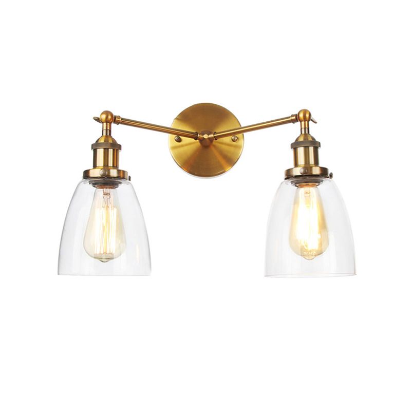 Industrial Vanity Lights Glass 2-Light Vanity Light Fixtures