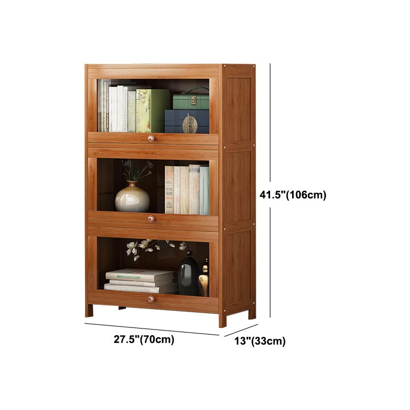 Bookcase standard moderni marrone libreria in legno fabbricato con porta per la casa