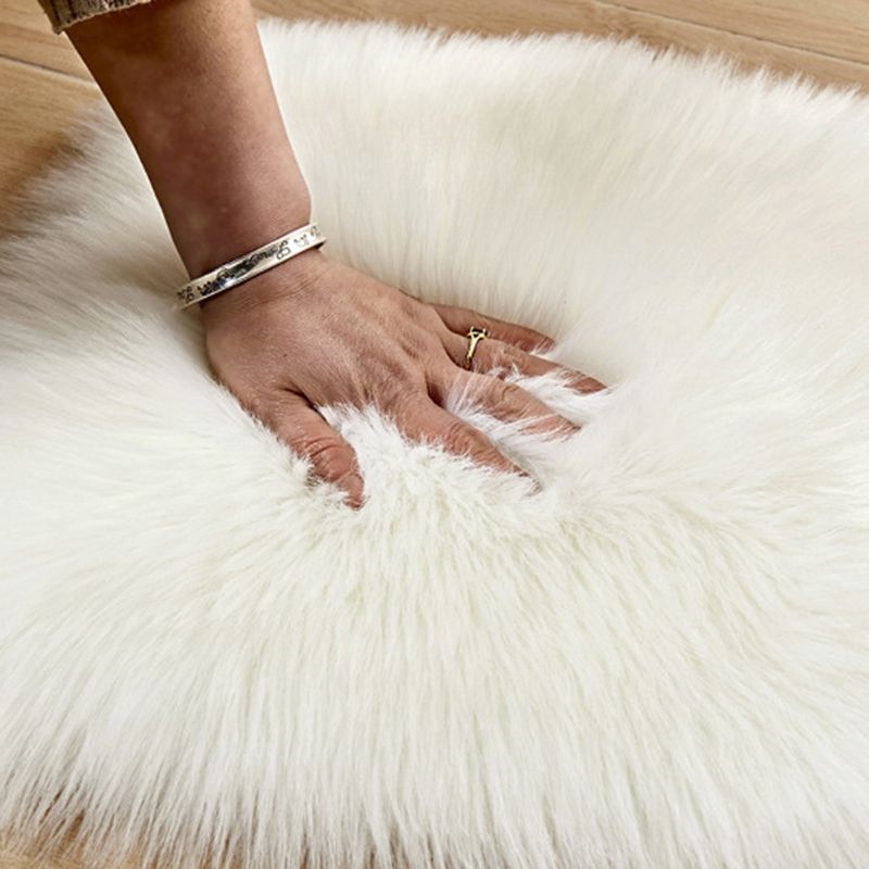 Modern Oval Plush Rug Solid Color Area Carpet Friendly Easy Care Indoor Rug for Bedroom