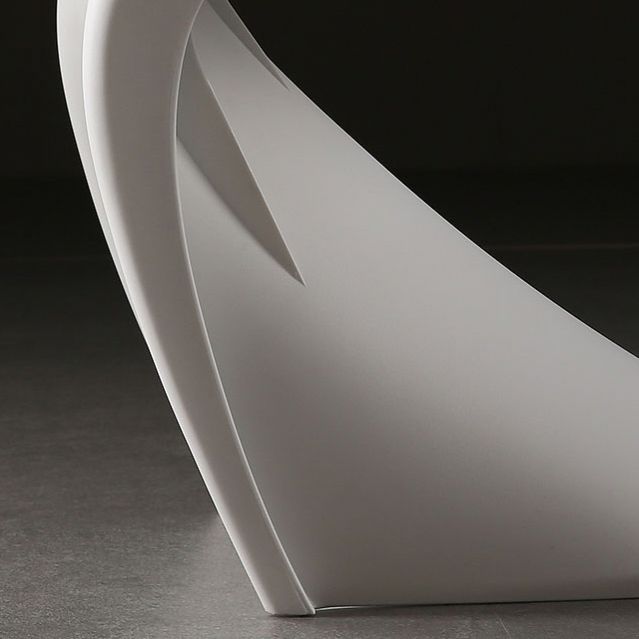 Contemporary Style Plastic Dining Armless Chair Solid Back Side Chair for Home