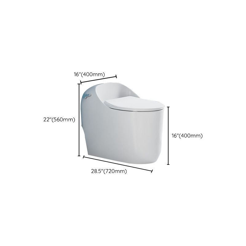 Glossy White Toilet with Glazed Surface Modern All-In-One Toilet Bowl