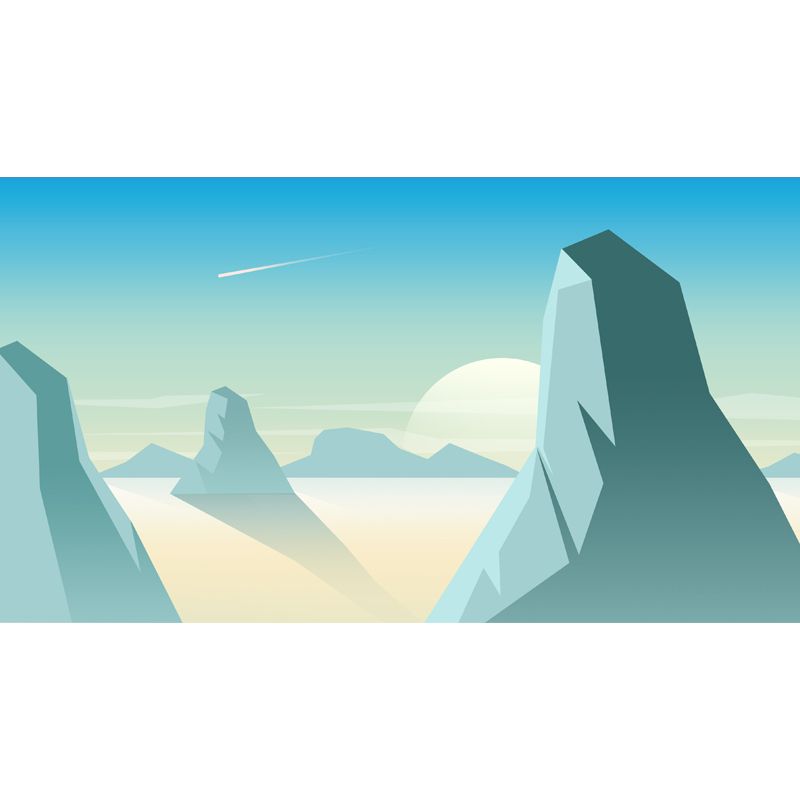 Resplendent Wilds Landscape Wall Murals for Living Room, Aqua, Custom Size Available