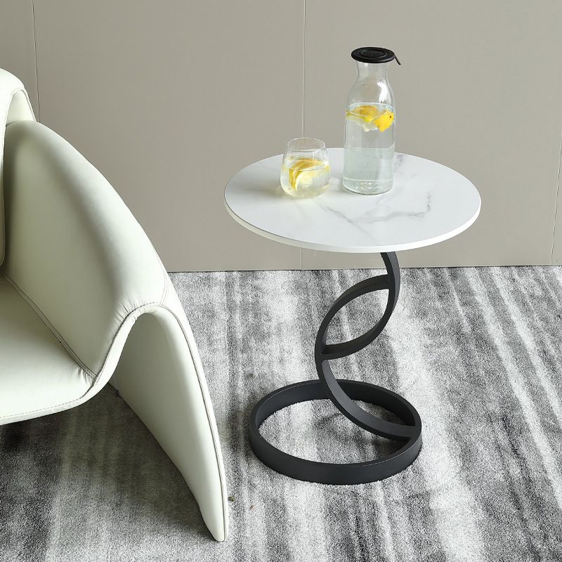 Stone Square Accent Side Table 20.87-In Tall Abstract Side End Table
