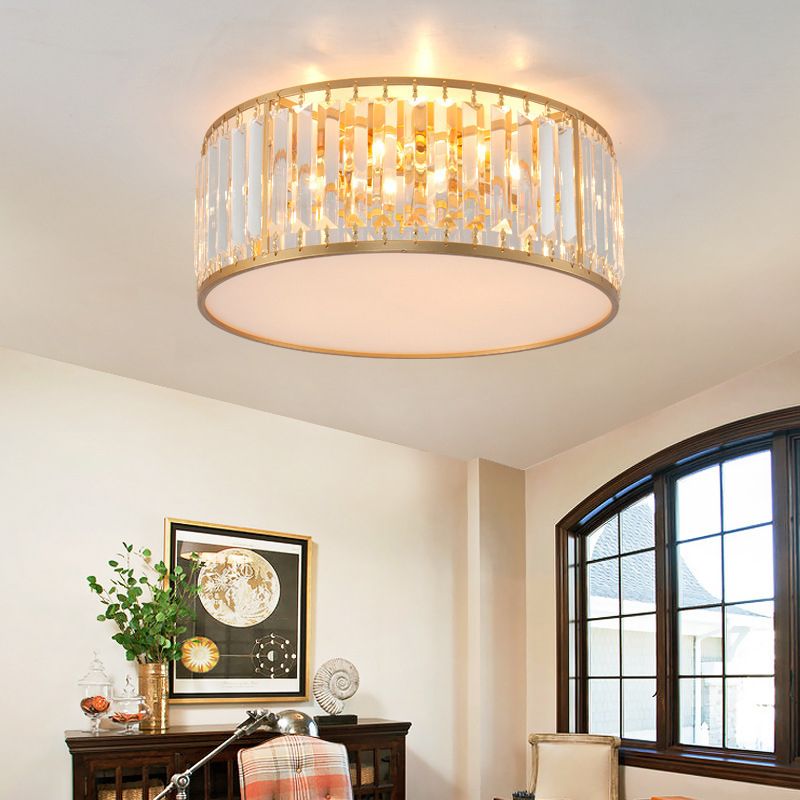 5 Lights Flush Mount Ceiling Light Simplicity Crystal Ceiling Flush Mount for Living Room