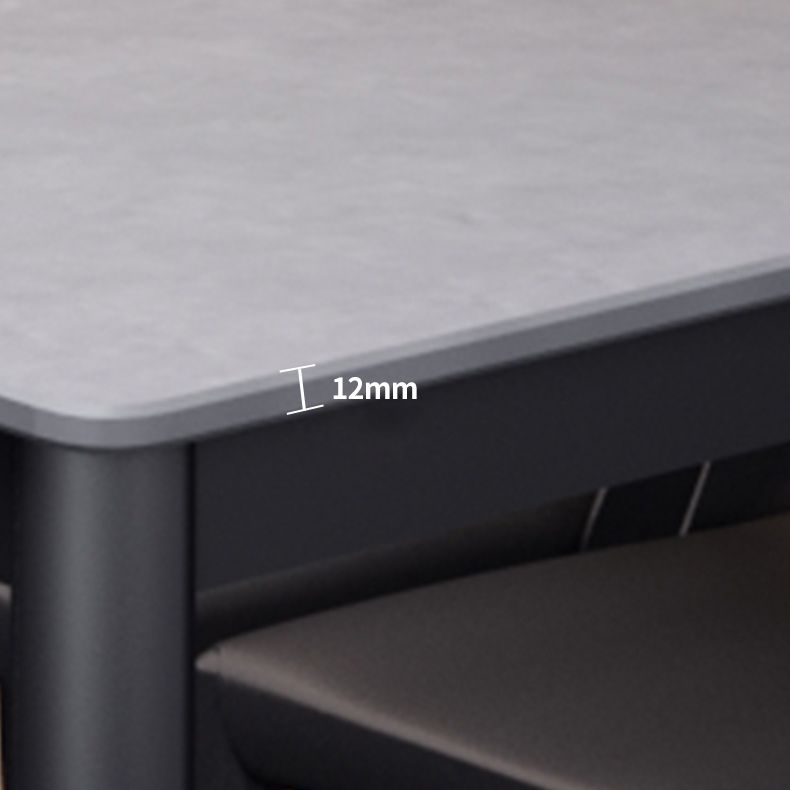 Table à manger en pierre de style industriel Table rectangle de base 4 jambes pour la maison