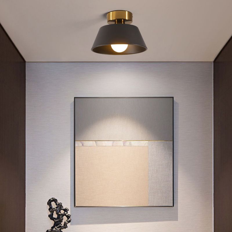 Iron 1 - Light Flush Mount Ceiling Lights Geometric Ceiling Flush in Black / White