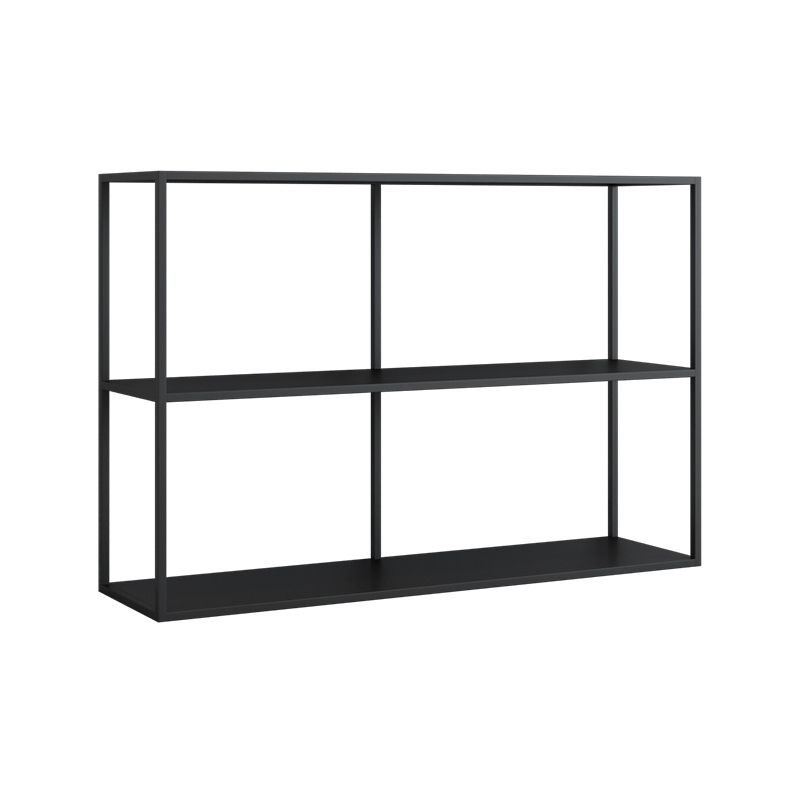 Open Rectangular Bookcase Industrial Metal Shelf for Study Room