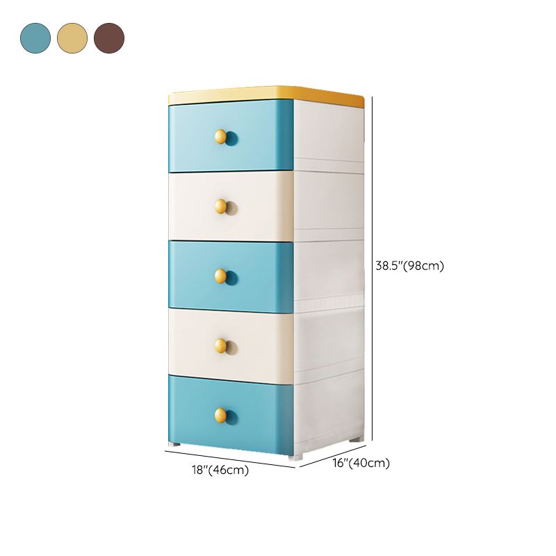 5-Drawer Wardrobe Armoire with Legs Modern Plastic Storage Cabinet