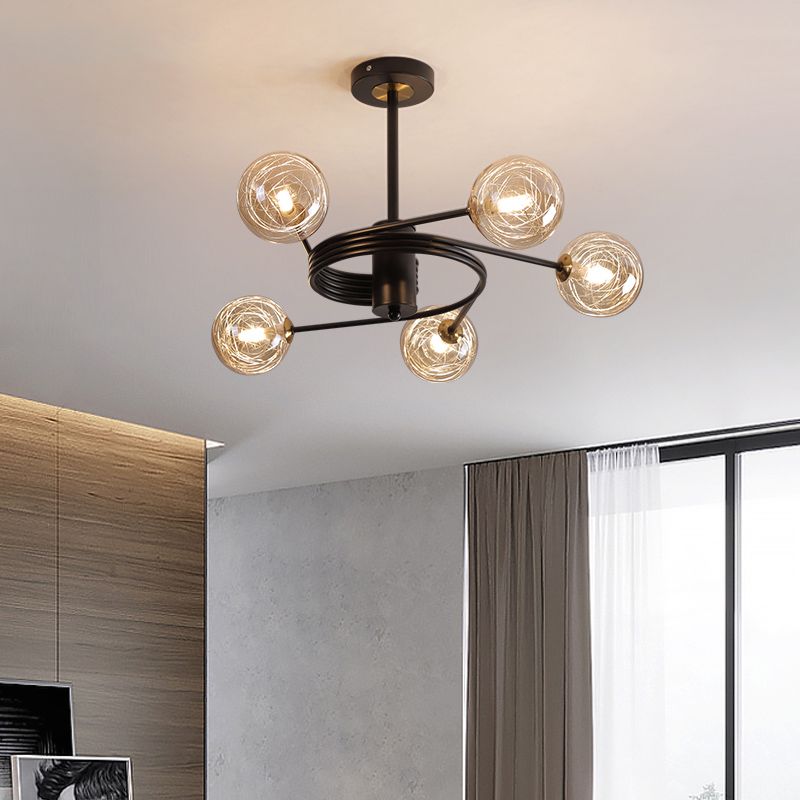 Modern Led Chandeliers Pendant Light Globes Hanging Ceiling Lights Clear Glass