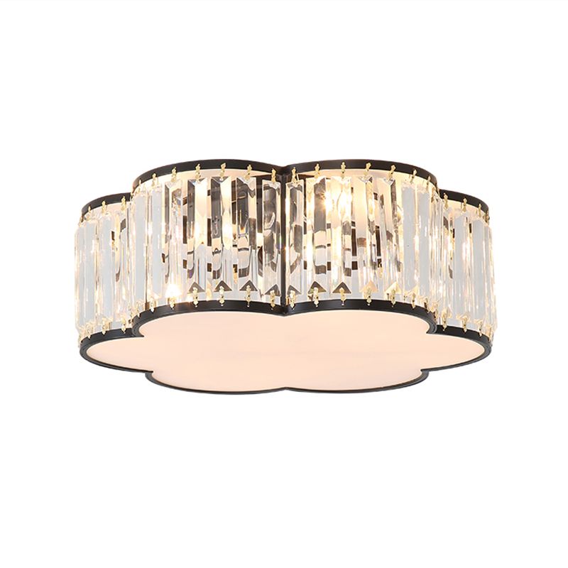 Geometry Shape Ceiling Lamp Modern Iron Flush Mount with Glass Lampshade for Bedroom