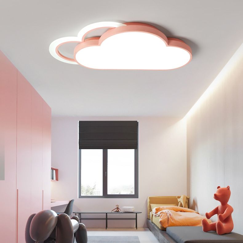 LED-Unterputzleuchte für Schlafzimmer, moderne, deckennahe Beleuchtung mit Cloud-Metallschirm