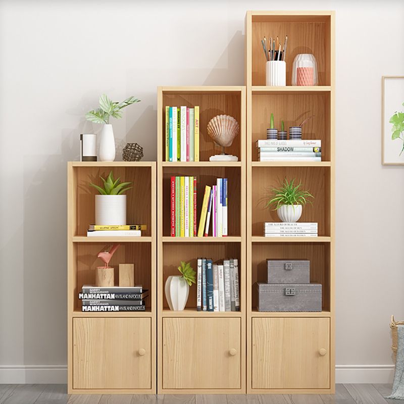 Modern Corner Vertical Shelf Bookcase Engineered Wood Book Shelf with Cabinets